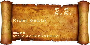 Rideg Renátó névjegykártya